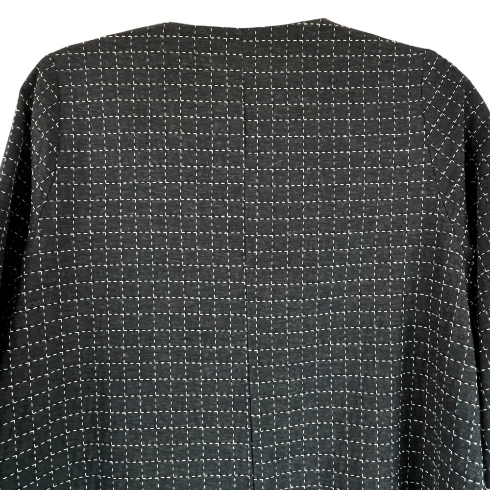 TERRA by SJ Apparel Art-To-Wear Cotton Overcoat Topper Stitched Grid Pattern - Picture 5 of 12